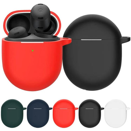 Silicone Protective Case for Google Pixel Buds Pro Daily Use - red and black soft silicone shockproof charging-friendly covers