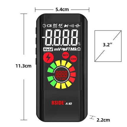 BSIDE A10 Portable Multimeter for Everyday Electrical Testing compact handheld multimeter with LED display and NCV for home and auto diagnostics