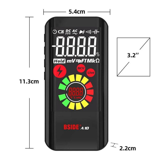 BSIDE A10 Portable Multimeter for Everyday Electrical Testing compact handheld multimeter with LED display and NCV for home and auto diagnostics