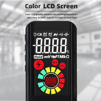 BSIDE A10 Portable Multimeter for Everyday Electrical Testing with color LCD screen showing voltage, NCV and function icons