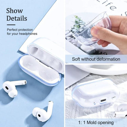AirPods Pro 2 Case for Daily Commutes and Activities - clear soft protective shell for easy charging and scratch protection