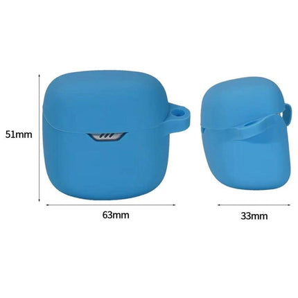 Protective Silicone Case for JBL Tune Flex Daily Use - blue silicone cover with charging cutout and dimensions 63x51x33mm