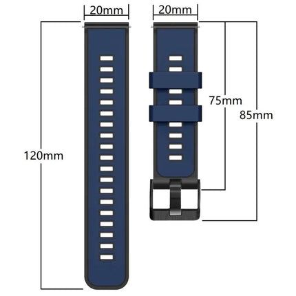 Two Color Silicone Watch Band 20mm For Galaxy Watch 5 Pro