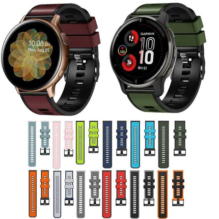 Two Color Silicone Watch Band 20mm For Galaxy Watch 5 Pro