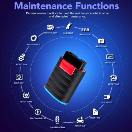 ThinkDiag OBD2 Scanner for Everyday Vehicle Diagnostics and Maintenance - handheld OBD2 device with maintenance function icons
