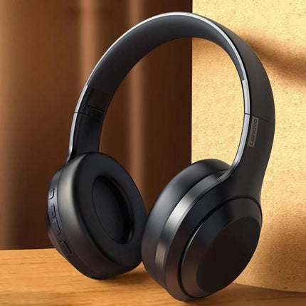 Lenovo Foldable On Ear Bluetooth Headphones For Commuting black compact foldable on-ear headset for students commuters gamers
