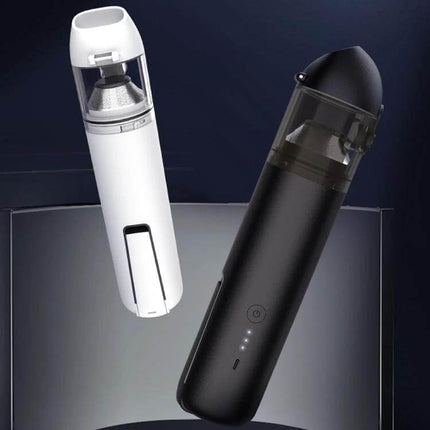 Cordless Handheld Car Vacuum Cleaner Compact For Quick Cleanups - sleek black and white handheld units with brushless motor, two-mode suction and blow