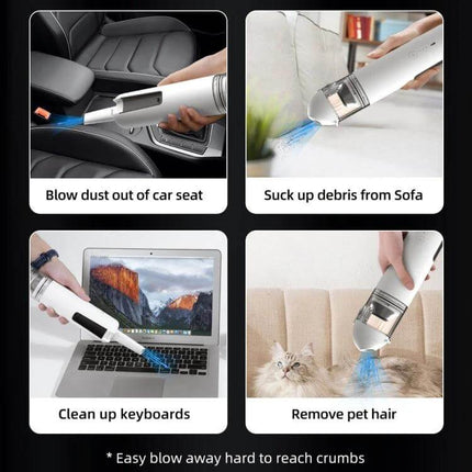 Cordless Handheld Car Vacuum Cleaner Compact For Quick Cleanups - compact cordless vacuum blowing and suction for car seats, sofas, keyboards and pet hair