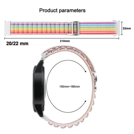 Universal Nylon Loop Watch Band Adjustable 20mm 22mm