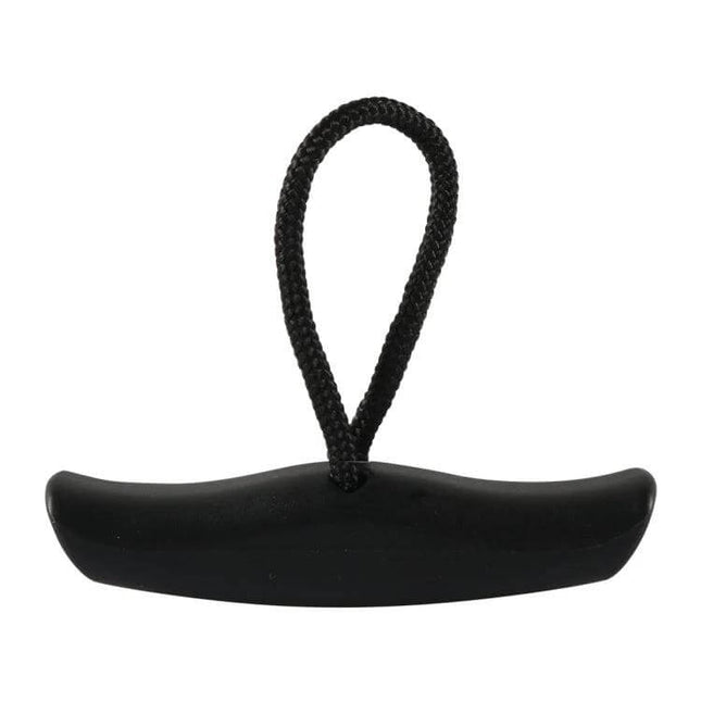 Durable Kayak Carry T-Handle with Cord and Pad Eyes - black ergonomic kayak lifting handle with cord loop for easy transport