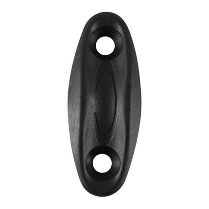 Durable Kayak Carry T-Handle with Cord and Pad Eyes - black molded hull handle with two mounting holes for easy kayak lifting