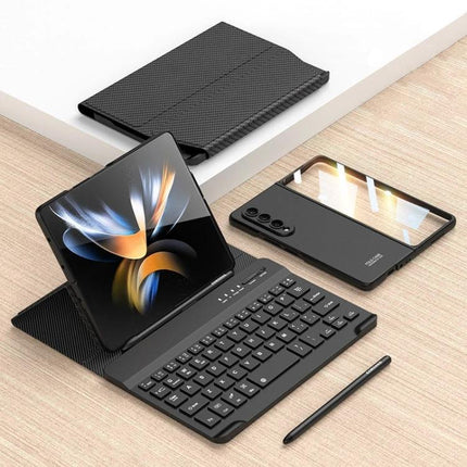 Magnetic Folding Bluetooth Keyboard Case for Samsung Galaxy Z Fold 4 with detachable keyboard, protective folio and stylus for travel and productivity
