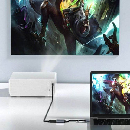 6-in-1 Type-C Multi-Function Adapter for Device Connectivity connecting laptop to 4K display and external drive with compact hub