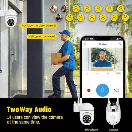 Wireless Smart Security Camera for Home Monitoring with Night Vision
