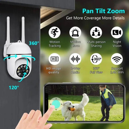 Wireless Smart Security Camera for Home Monitoring with Night Vision