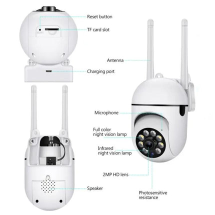 Wireless Smart Security Camera for Home Monitoring with Night Vision