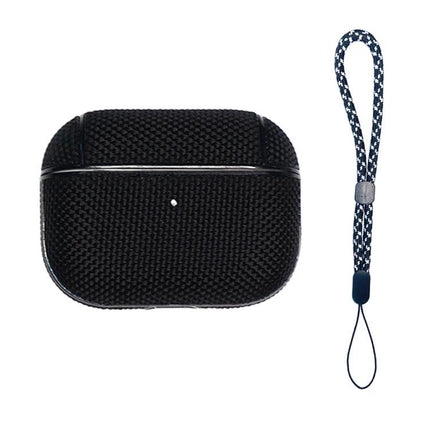 Waterproof Nylon Case for Everyday Earphone Protection and Travel slim black woven case with wrist strap