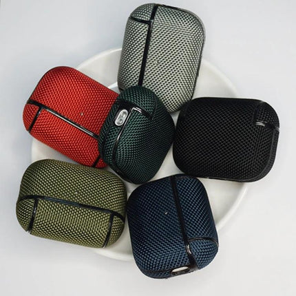 Waterproof Nylon Case for Everyday Earphone Protection and Travel in assorted colors on a plate, compact protective travel earphone cases
