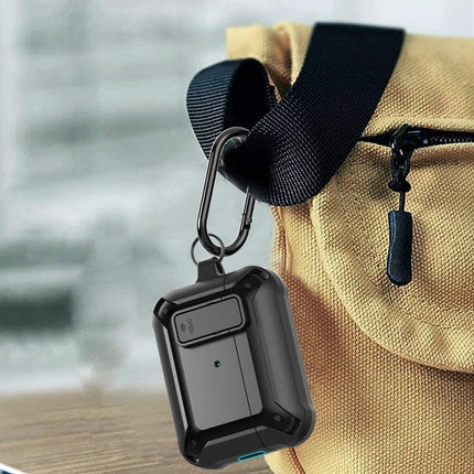Bumblebee Protective Case for Daily Earphone Use on the Go - rugged TPU/PC case clipped to backpack for commuting and travel
