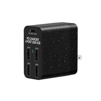 Multi-Port USB-C Hub for Everyday Device Connections - compact 4-port USB charger with PD port for laptops, external drives, keyboards, and chargers