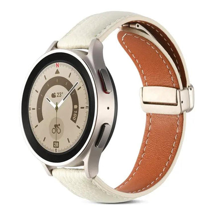 Leather Folding Buckle Band for Samsung Galaxy Watch 5
