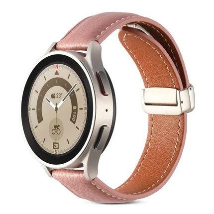 Leather Folding Buckle Band for Samsung Galaxy Watch 5