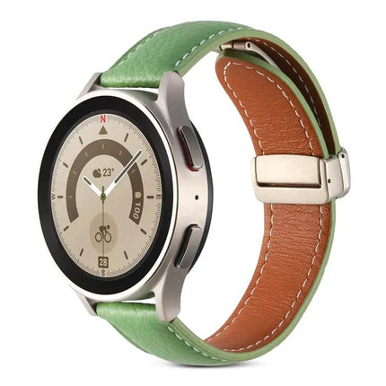 Leather Folding Buckle Band for Samsung Galaxy Watch 5