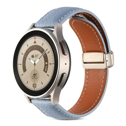 Leather Folding Buckle Band for Samsung Galaxy Watch 5