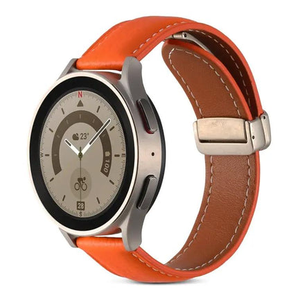 Leather Folding Buckle Band for Samsung Galaxy Watch 5