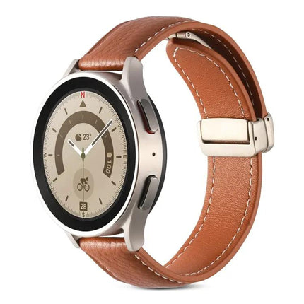 Leather Folding Buckle Band for Samsung Galaxy Watch 5