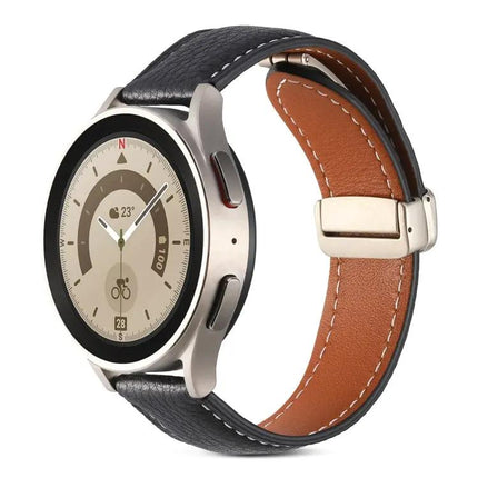 Leather Folding Buckle Band for Samsung Galaxy Watch 5
