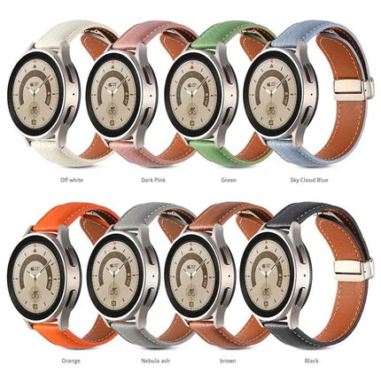 Leather Folding Buckle Band for Samsung Galaxy Watch 5