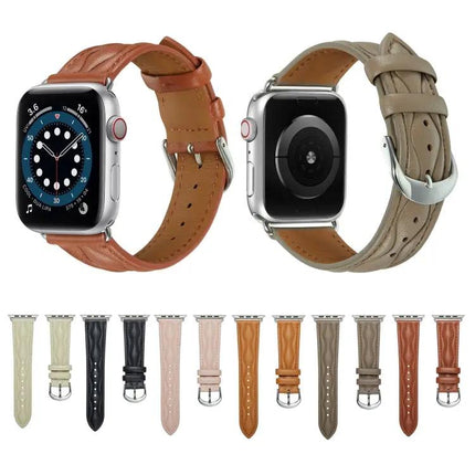 Leather Watch Strap For Apple Watch Ultra 49mm 45mm 41mm