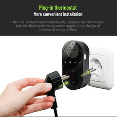 Smart WiFi LCD Thermostat with External Sensor, EU Plug