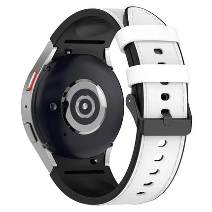 Samsung Galaxy Watch5 Leather Silicone Band 44mm 40mm Black
