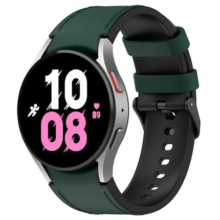 Samsung Galaxy Watch5 Leather Silicone Band 44mm 40mm Black