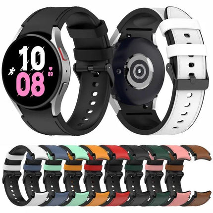 Samsung Galaxy Watch5 Leather Silicone Band 44mm 40mm Black