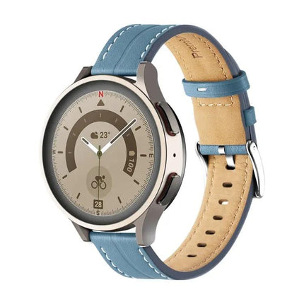 Fluted Leather Watch Strap 20mm 22mm Quick Release