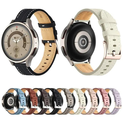 Fluted Leather Watch Strap 20mm 22mm Quick Release