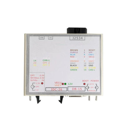 Essential Adapter for Everyday Vehicle Maintenance Tasks - compact diagnostic connector with labeled pins and mode switch