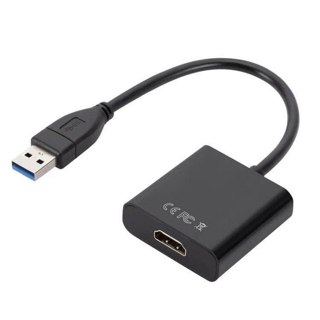 USB 3.0 to HDMI Converter for Laptops and Desktop Displays - black USB 3.0 to HDMI adapter cable for extending or mirroring screens