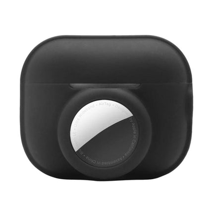 Protective Cover for AirPods and AirTag During Daily Outings - black silicone sweatproof case for AirPods Pro 2 with AirTag holder