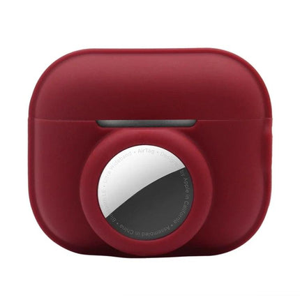 Protective Cover for AirPods and AirTag During Daily Outings - red silicone sweat-proof case for AirPods Pro 2 with AirTag holder