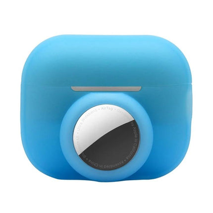 Protective Cover for AirPods and AirTag During Daily Outings - blue silicone sweatproof case for AirPods Pro 2 with AirTag holder