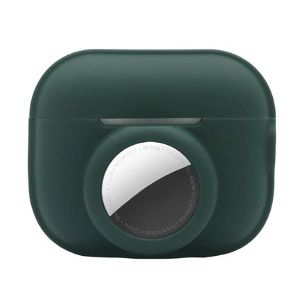 Protective Cover for AirPods and AirTag During Daily Outings - dark green silicone case, sweat-proof, washable, durable
