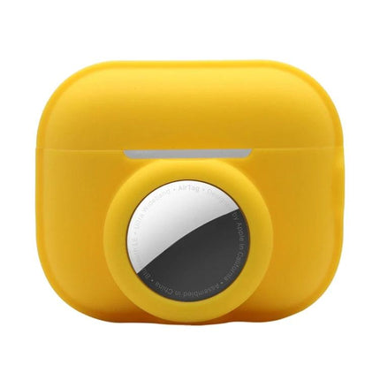 Protective Cover for AirPods and AirTag During Daily Outings - yellow silicone sweat-proof case for AirPods Pro 2 with AirTag holder