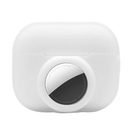 Protective Cover for AirPods and AirTag During Daily Outings - white silicone sweatproof washable case for AirPods Pro 2 and AirTag