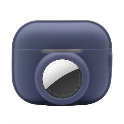 Protective Cover for AirPods and AirTag During Daily Outings navy silicone sweat-proof case for AirPods Pro 2 and AirTag