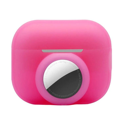 Protective Cover for AirPods and AirTag During Daily Outings - pink silicone sweat-proof washable case for AirPods Pro 2 with integrated AirTag pocket