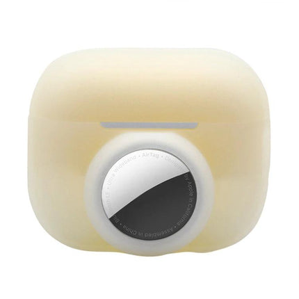 Protective Cover for AirPods and AirTag During Daily Outings beige silicone sweat-proof washable case for AirPods Pro 2 and AirTag